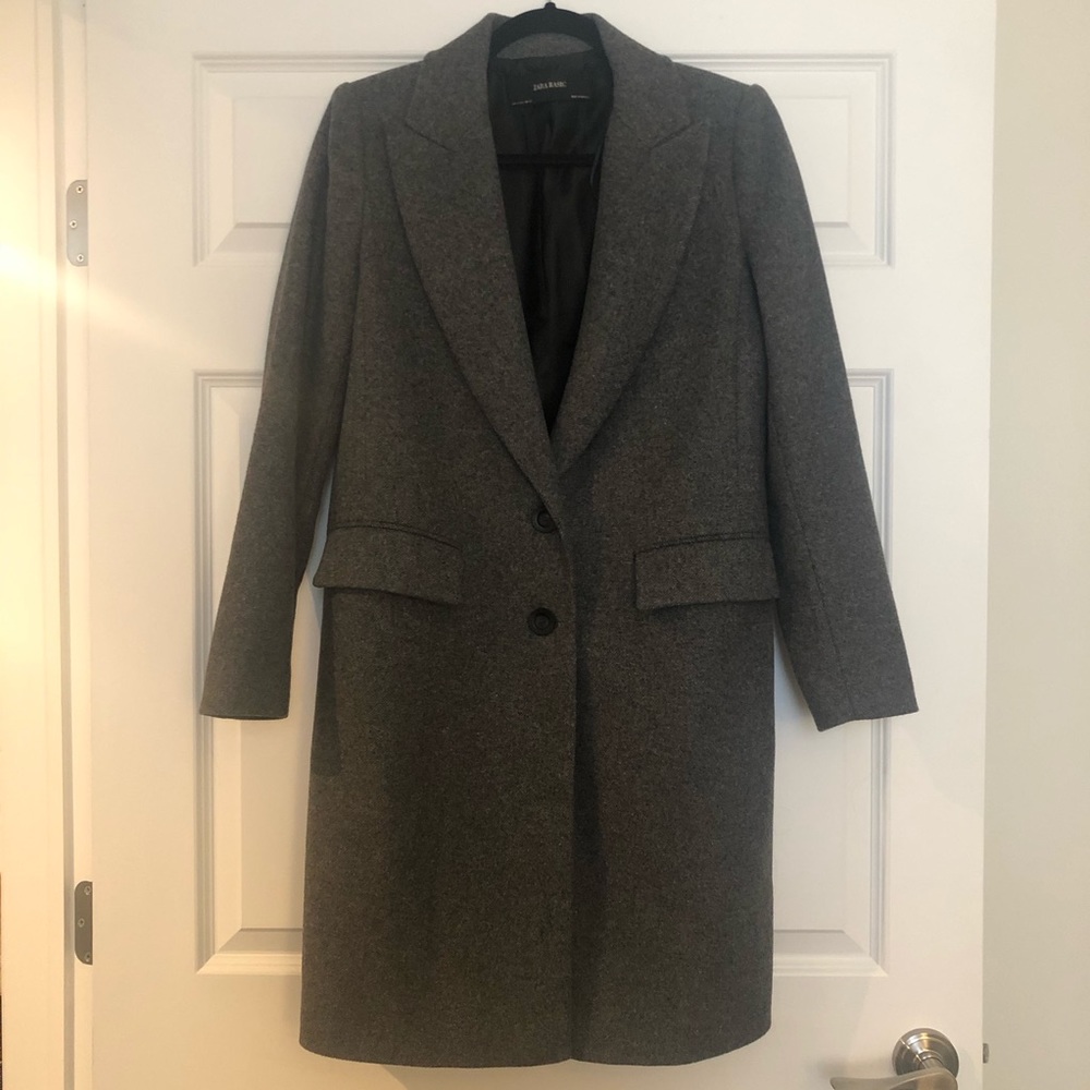 ZARA NWOT Menswear Style Coat Dark Grey
